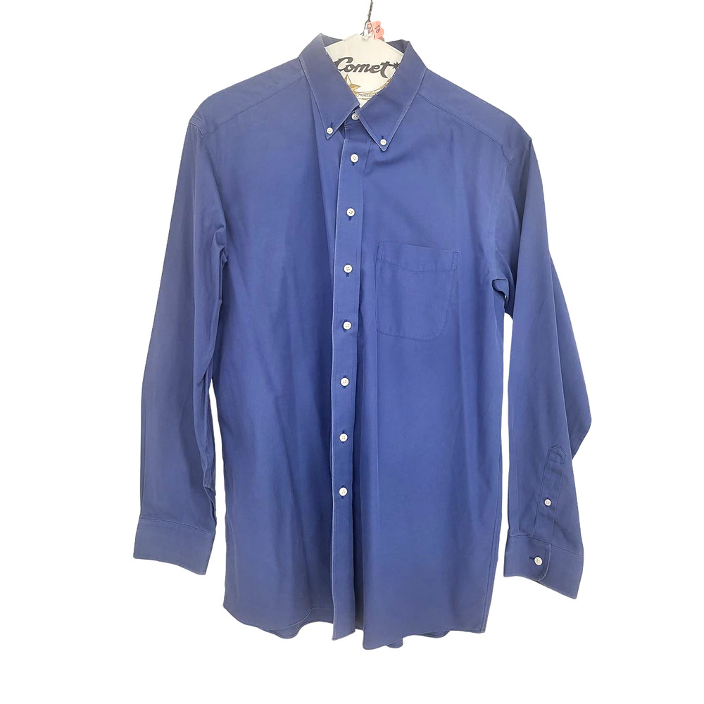 Roundtree & Yorke Gold Label Fitted Non-Iron Mens Blue Button Up - 16.5/35